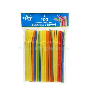 Assorted Colors Giant gojëmjaltë fleksibile straws