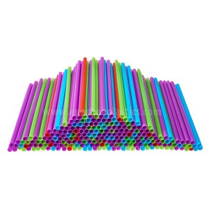 Plastična Veliki Straight Straws 8 1/4 inča, Neon miješanih boja