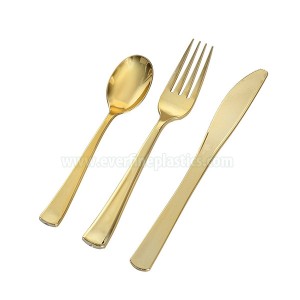 Golden plastiki Cutlery