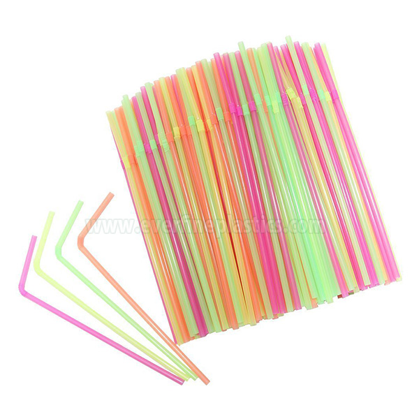 18 Years Factory
 5X210mm Neon / Striped Plastic Flexible Straws – Plastic Straight Straws